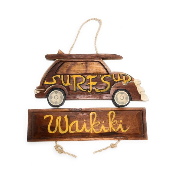 Surf'Up, Waikiki Woody Car Sign 15" - Surf Decor | #dpt5084
