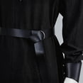 thumbnail image 6 of Medieval Tunic Robe, Belt Bracers Viking, Renaissance Long Shirt, Costume Historical, Medieval Tunic Robe With Belt and Bracers Viking Renaissance Long Shirt Costume for Renaissance Fair, Black L, 6 of 8