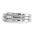 thumbnail image 3 of Sterling Silver Rhodium-plated CZ 3 Piece Wedding Set Ring QR2711, 3 of 6