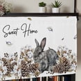 thumbnail image 5 of Rabbits Pine Cone Rod Pocket Curtain Valance, Sweet Home Texture Brown Leaves Berries Farmhouse Window Valance for Living Room, Bedroom, Kitchen 54"W x 18"L, 5 of 9