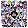 thumbnail image 1 of 35pcs-50pcs Neon Music Stickers Instrument Graffiti Vinyl PVC Stickers for Luggage Suitcase Phone, 1 of 5