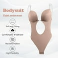thumbnail image 2 of M color Body moldeador de cuerpo con escote en V profundo para mujer, Body sin tirantes y sin espalda, ropa moldeadora, 2 of 5
