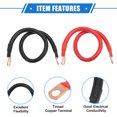 Unique Bargains 1 Pair 2 AWG Gauge 20" Battery Inverter Cables with 3/8" Ring Universal for Car Vehicle RV Black Red