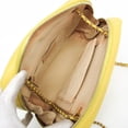 thumbnail image 4 of Pre-Owned Chanel Chevron V-stitch Women's Leather,Cotton Shoulder Bag Yellow, 4 of 20