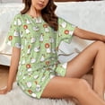 thumbnail image 4 of Pofeuu Cartoon Duck Print Women's Pajama Set Short/Shorts Soft Button PJs Elastic Drawstring Waist Sleepwear-, 4 of 6