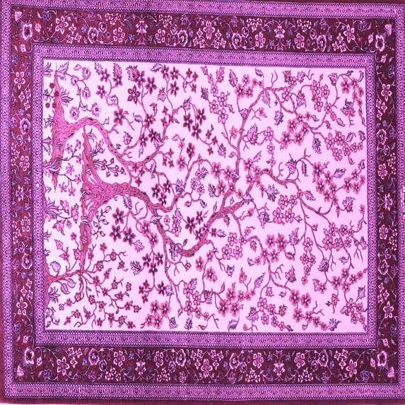 Ahgly Company Indoor Square Animal Purple Traditional Area Rugs, 6' Square