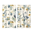 thumbnail image 2 of Beautynvta 2 Pack Floral Kitchen Curtains, Rod Pocket Light Filtering Short Window Drapes, Green Leaf Flower Printed Curtain Panels for Kitchen Bathroom Farmhouse Decor, 2 of 7
