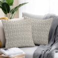 thumbnail image 2 of Throw Pillow Covers 20x20 Inch Set of 2, Beige Black Striped Waterproof Outdoor Pillow Covers, Abstract Modern Art Irregular Stripe Decorative Cushion Pillowcases for Couch, Sofa, Bed, Garden, Patio, 2 of 9