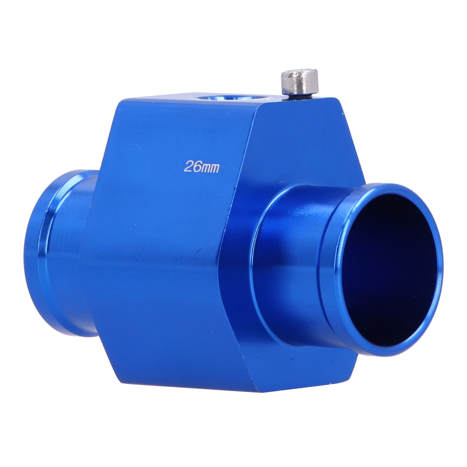 Riousery 26mm Water Temperature Joint Pipe Blue Temp Hose Adapter Aluminum Automobile Accessory Universal Fitment Upgrade Replacement Part 1.02 inches / 26 mm