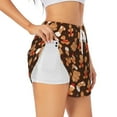 thumbnail image 1 of Balery Christmas Gingerbread Cookies Pantalones cortos deportivos para mujer con forro y dos bolsillos, elásticos, para entrenamiento, gimnasio, yoga-X-Large, 1 of 7