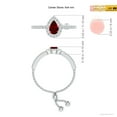 thumbnail image 4 of ANGARA Natural Floating Pear-Shaped Ruby Bolo Ring with Halo in 14K White Gold for Women (Size-6x4mm) | July Birthstone Jewelry for Her | Natural Ruby Rings, 4 of 9