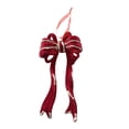 thumbnail image 5 of Dserhfy Christmas Ornaments Red Flocking Candy Cane Reindeer Bow Snowflake Hanging Decoration for Tree Home Decor, 5 of 7