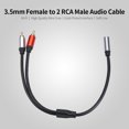 thumbnail image 4 of Tignapoo 3.5mm Stereo Audio Cable to Dual RCA Connectors, 0.3m Length, Gold-Plated, PVC Construction, Black Color for Mixing AV Amplifiers and Devices, 4 of 5