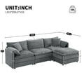 thumbnail image 2 of Canapé d'angle modulaire Noble House en chenille, assise profonde et large, 2 of 9