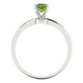thumbnail image 4 of 0.5 ctw Solitaire Anniversary Ring for Women | Princess Cut Natural Peridot | Hyperallergenic Solid 18K White Gold, 4 of 5