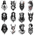 thumbnail image 1 of Autocollants de Tatouage Étanches 3D Crâne Réalistes pour Hommes Femmes Fêtes Événements, 1 of 5