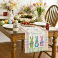 thumbnail image 4 of Easter Linen Table Runner and Placemat Set, Heat Insulation Table Cloth for Kitchen Dining Table, Decorative Table Linen for Easter Party Family Gathering and Holiday Meals, 12.99*70.87in, D, 4 of 5