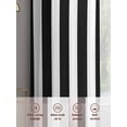 thumbnail image 5 of Black Striped Sheer Curtains 72 Inch Length 2 Panels Set, Modern Farmhouse Black and White Stripes Voile Window Treatment Rod Pocket Curtains Sheers Drapes for Bedroom/Living Room/Kitchen 52"x72"x2, 5 of 7
