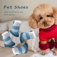 thumbnail image 4 of Greeniant Botas para mascotas Lluvia Nieve Zapatos para cachorros Calzado para mascotas antideslizante a prueba de frío Ropa para mascotas azul tres, 4 of 8