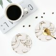 thumbnail image 4 of Disketp Hand Drawn Goose Funny Coasters,4 Pcs Leather Coasters with Holder, Perfect Housewarming Hostess Gifts,Protect Furniture from Water Marks Scratch and Damage-Round Shape, 4 of 6