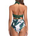 thumbnail image 4 of Traje de baño de mujer con cuello halter y almohadilla en el pecho extraíble, pantalones cortos de cintura alta, traje de baño de dos piezas para verano tipo 2 XXL, 4 of 6
