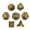 Hollow gear dice in ancient gold, variant on CNV 7-Piece Steampunk Hollow Gear Metal Dice Set, Mechanical Clockwork Polyhedral RPG Dice for TRPG Tabletop Games, Antique Bronze Finish, Fantasy Gaming Accessory