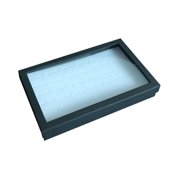 Sonducket Caja de anillo de 36 agujeros, contenedor de pendientes, joyería de diamantes de imitación, accesorio de coleccionista, soporte, organizador, Ropa, zapatos y accesorios Miscelánea Blanco Sonducket AP015645-02