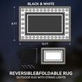thumbnail image 2 of SIXHOME 8'x10' Feet Waterproof Outdoor Rug with LED Strip Lights - Reversible Black & White Plastic Patio Mat, Non-Slip Durable Moroccan Geometric Design for Camping, RV, Balcony, Porch, Picnic, 2 of 6