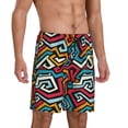 thumbnail image 2 of Kdxio Geometry Print Mens Sleep Shorts Bottoms Soft Comfy Pajama Wear Pants with Drawstring Pockets, 2 of 7