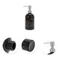 thumbnail image 5 of Unique Bargains 1 Pc Durable Cylinder Marble Soap Dispenser 13.53oz Black Silver Tone, 5 of 6