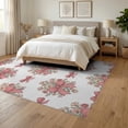 thumbnail image 3 of ODIKA 6'x9' Washable Area Rug Non-Slip, Easy Care, Round Tossed Ribbon Bows Boho Vintage Seamless Pink Coquette Refined Structured for Family Room, Living Room, Master Bedroom, 3 of 7