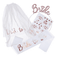 thumbnail image 3 of Conjunto de despedida de soltero, futura novia, velo de oro rosa bronceado, pancarta con letras, banda para el cabello, cinturón de etiqueta, 3 of 6