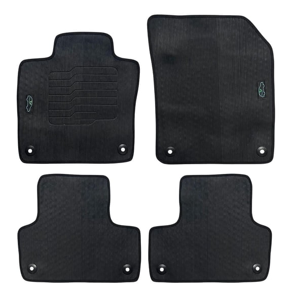 Floor Mats All-Weather for 2018 to 2025 Volvo XC60 (Not for T8 Models) with Safety Locks - Front and Rear - Black - ecoMats