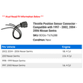 thumbnail image 2 of Throttle Position Sensor Connector - Compatible with 1997 - 2002, 2004 - 2006 Nissan Sentra 1998 1999 2000 2001 2005, 2 of 2