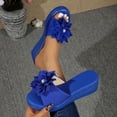 thumbnail image 2 of Shrysg Women's Peep Toe Wedge Slippers Lightweight Non-Slip Comfort Summer Party Beach Sandals Blue, 2 of 9