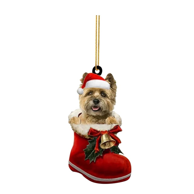 Binwennn String Curtain Ornament Set Ceramic Santa Boot Funny Christmas Dog Acrylic Ornament Christmas Dogs Ornament Christmas Stocking Animal Ornament Christmas Ornament Christmas Decoration