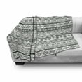 thumbnail image 3 of Tribal Soft Flannel Fleece Throw Blanket, Pattern with Prehistoric Geometric Forms Triangles Background, Cozy Plush for Indoor and Outdoor Use, 70" x 90", Hunter Green White, by Ambesonne, 3 of 6