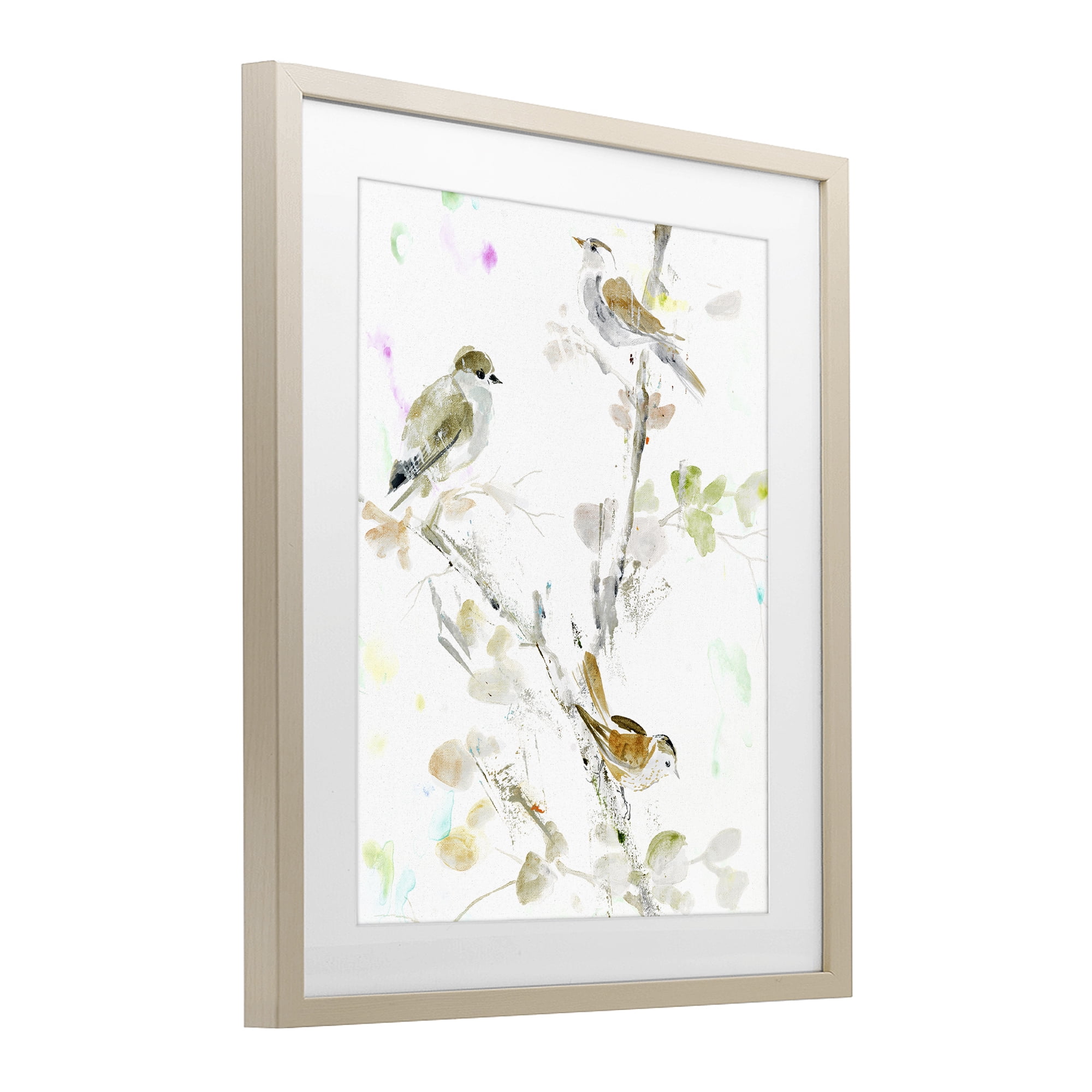 Stupell Industries Delicate Feathers Trio Birch Framed Print Under Glass, design by Lorenzo Collective