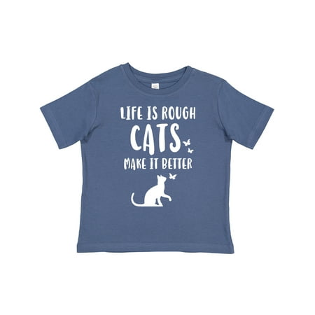 

Inktastic Life is Rough Cats Gift Toddler Boy or Toddler Girl T-Shirt