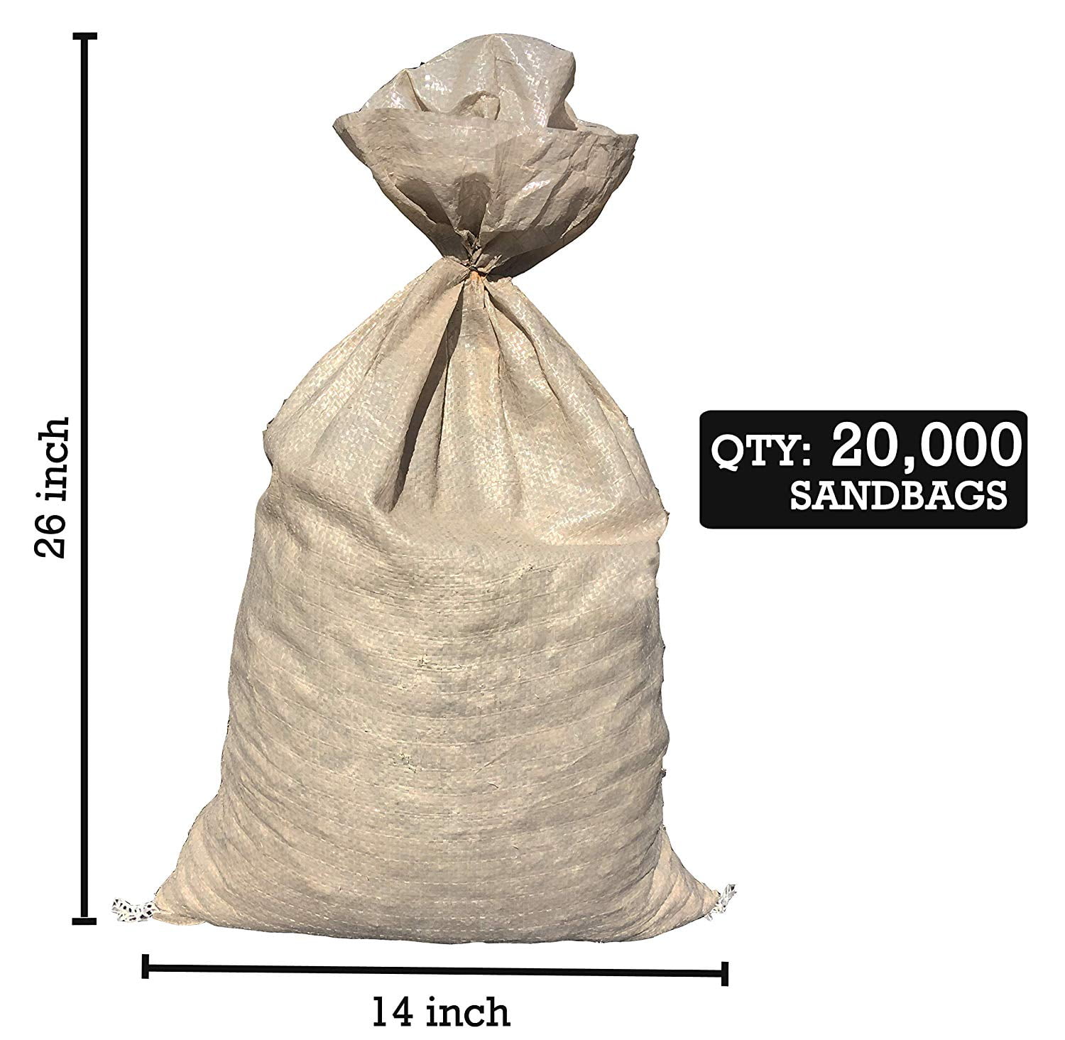 Sandbags For Flooding Size 14" x 26" Beige Sandbags Empty