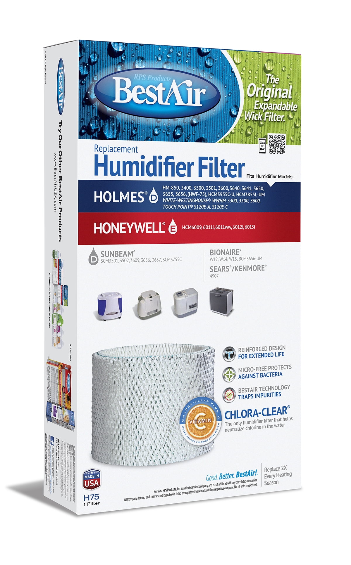 COMPATIBLE HOLMES HWF-100 HUMIDIFIER WICK FILTER REPLACEMENTS 6 PACK