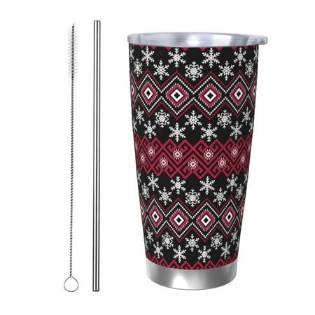 

Junzan red Minimalist Snowflake for 20oz Stainless Steel Insulated Car Cup with Spillproof Lid - Insulated Coffee Mug Thermal Cup-Straw Two-piece Set