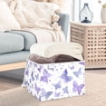thumbnail image 5 of Foldable Fabric Storage Bin With Handle Collapsible Basket Box Storage With Lid Organizer Lavender Butterflies, 5 of 7