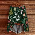 thumbnail image 3 of Women's Round Neck Lightweight Sweater Casual Long Sleeve Christmas Print Knit Pullover for Fall and Winter, Merry Christmas Design, Cozy and Festive, Christmas Sweaters for Women ,Dark Green,L, 3 of 5