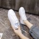 thumbnail image 2 of Zapatos blancos de suela gruesa para mujer Zapatos de tablero con punta redonda para estudiantes blancos de moda de primavera y otoño Zapatos de tiro callejero, 2 of 6