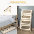thumbnail image 4 of PawHut 4-Level Portable Dog Steps for Small Dogs with Nonslip Mats Beige, 4 of 9
