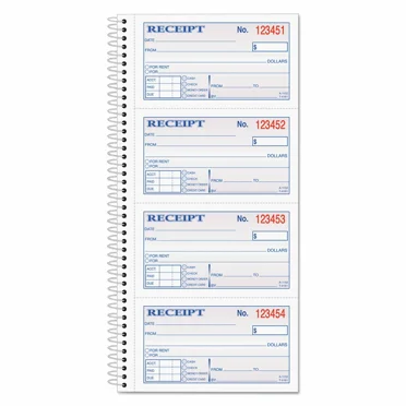 Adams Two-Part Rent Receipt Book 2 3/4 x 4 3/4 Carbonless 200 Forms SC1152