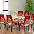 thumbnail image 4 of muroi Christmas Snowflakes Kitchen Chair Covers Set of 6, Stretch Luxury Red White Parson Chair Covers Washable Spandex Chairs Protector for Kitchen Hotel Banquet, 4 of 7