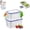 Blue, variant on KQLULU Gray Plastic Silicone Stackable Fruit Food Storage Container with Removable Colander, 2 Count