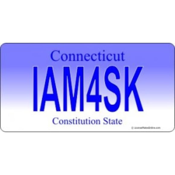 Concevez Vous-Même une Plaque Connecticut Personnalisée. Personnalisation Gratuite sur Plaque